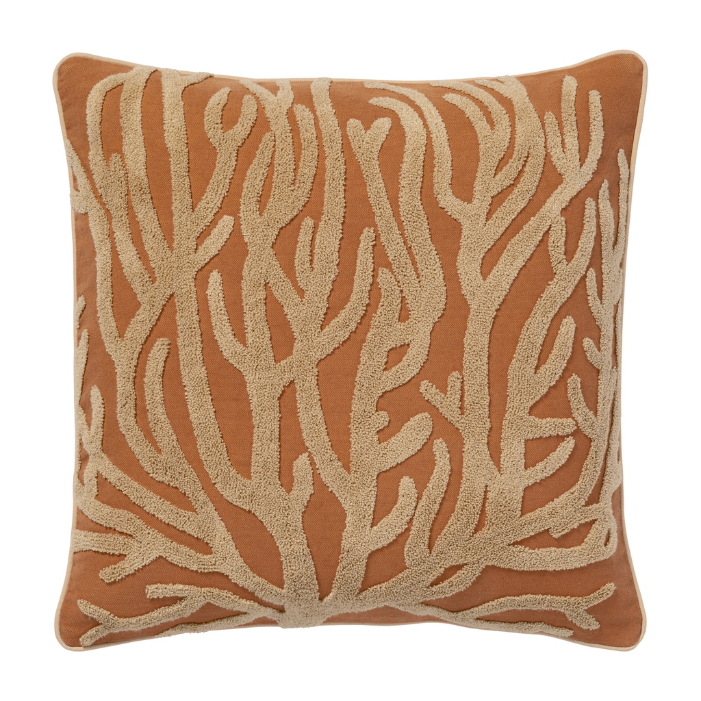 Caramel Coral Cushion, 20" x 20"