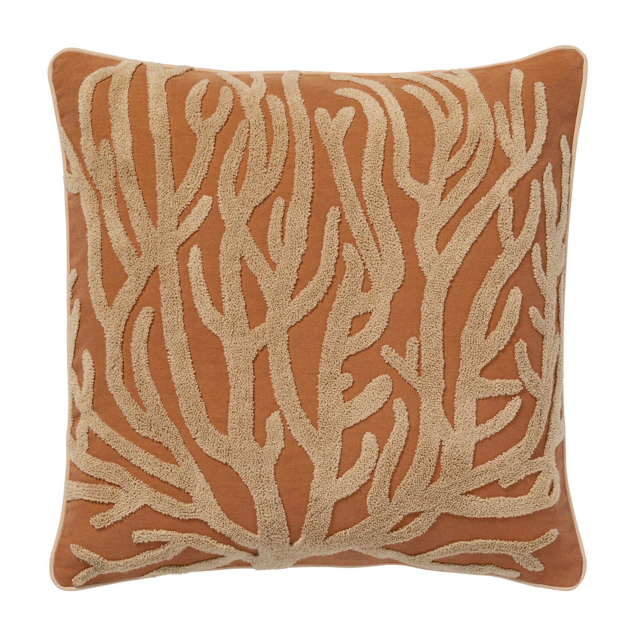 Caramel Coral Cushion, 20" x 20"