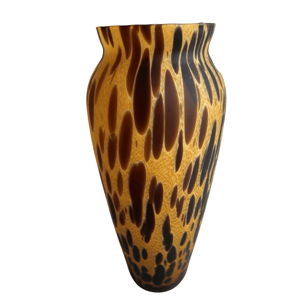 Vintage Maestri Vetrai Murano Style Tortoiseshell Glass Vase