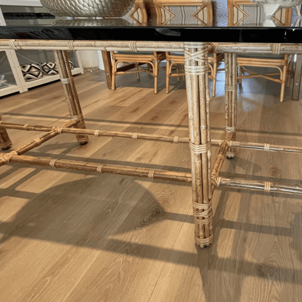 Vintage McGuire Bamboo Dining Table with Eight Chairs