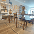 Vintage McGuire Bamboo Dining Table with Eight Chairs