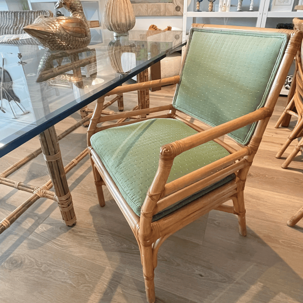Vintage McGuire Bamboo Dining Table with Eight Chairs