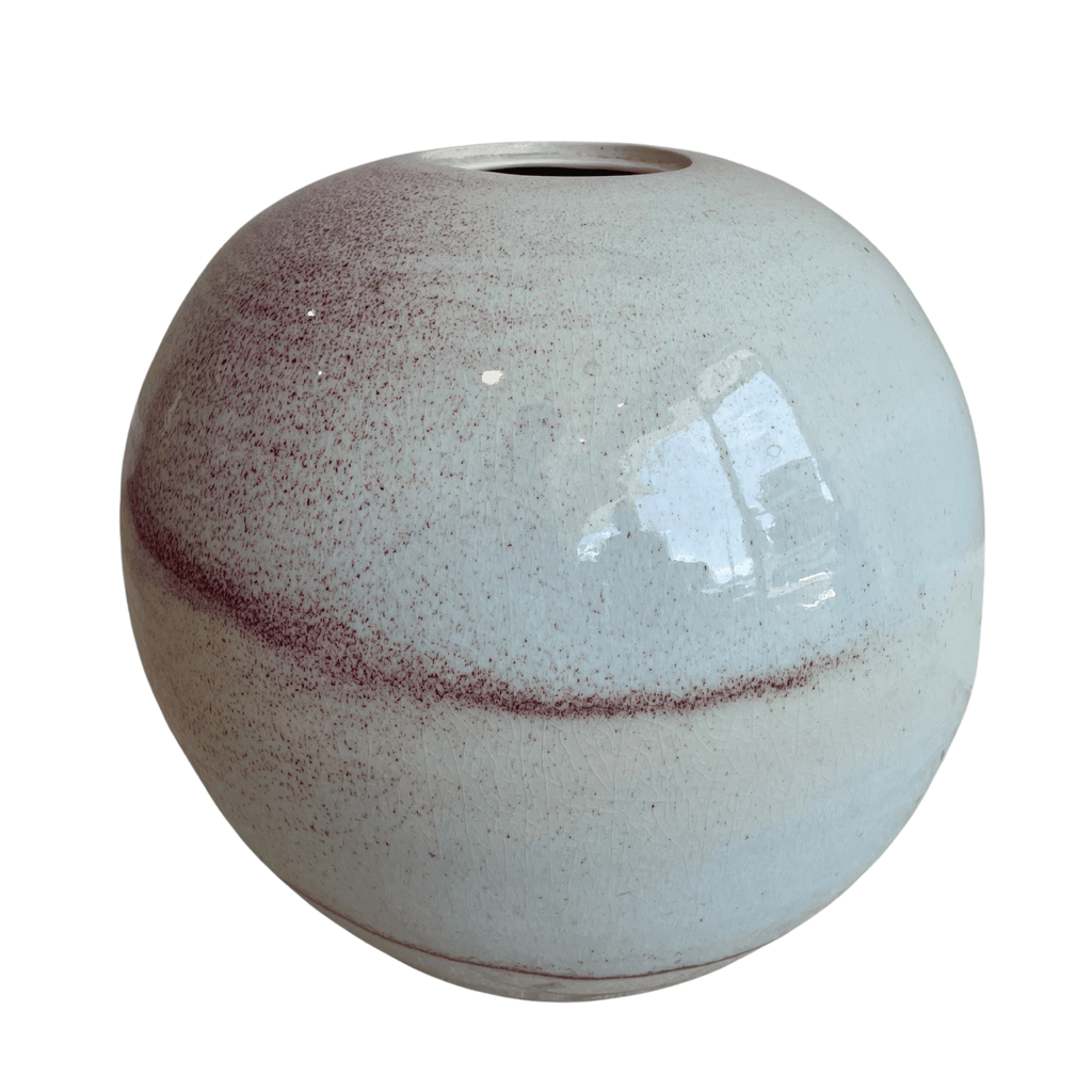 Glazed Stoneware Orb Vase