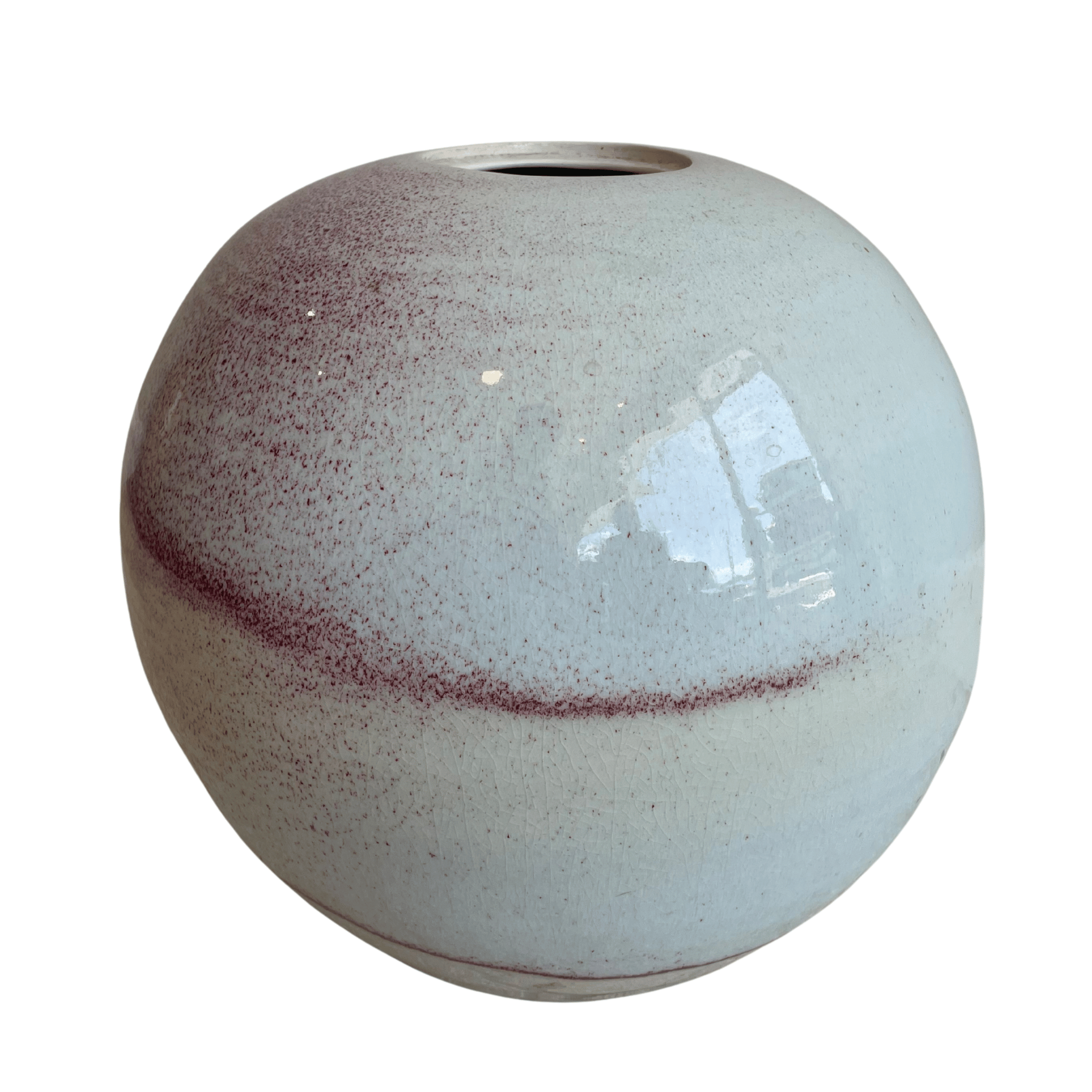 Glazed Stoneware Orb Vase