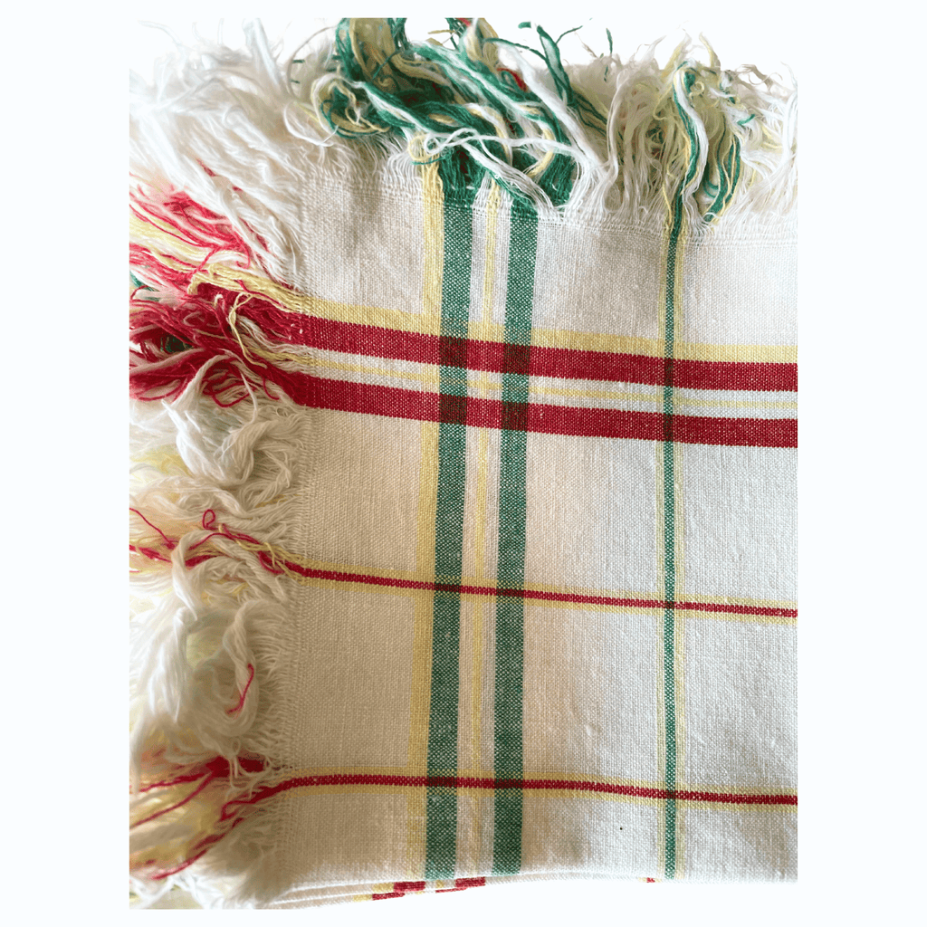 Vintage French Cotton Fringed Cocktail Napkins, Set of 12