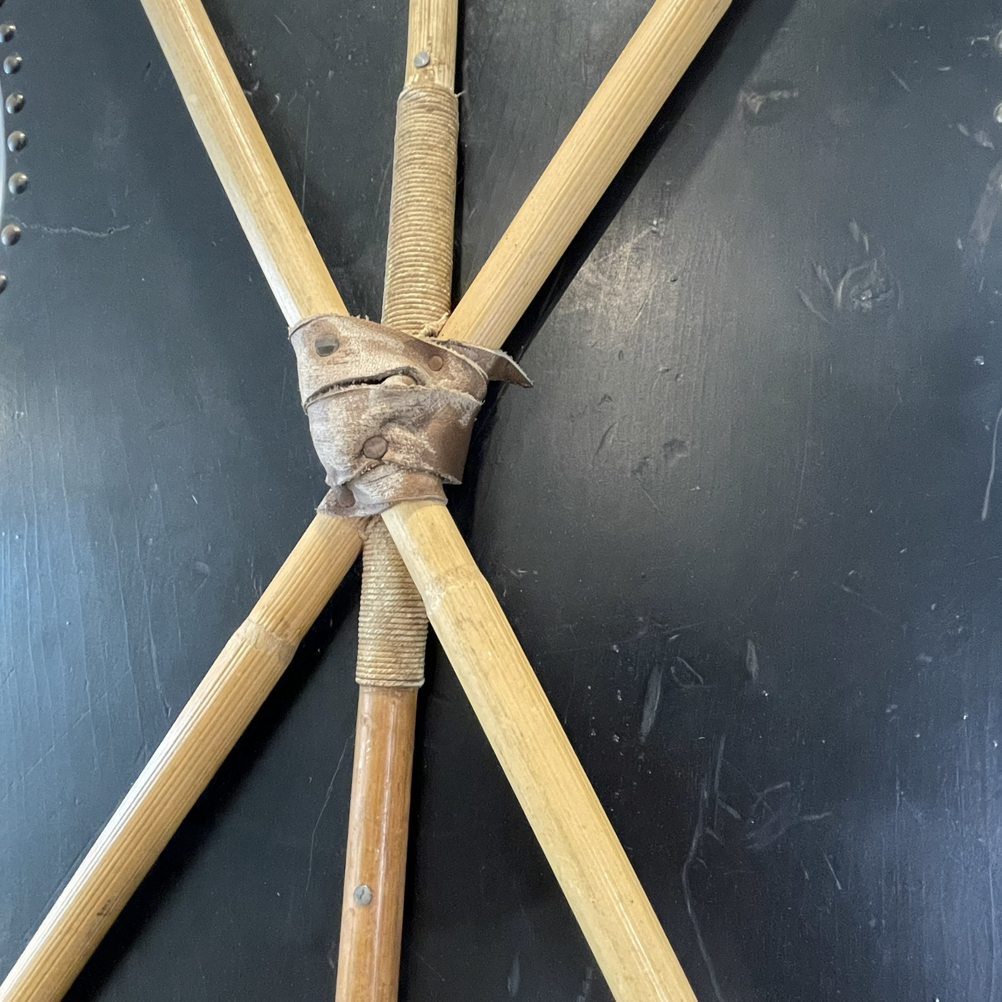 Vintage Wood Shield with Three Polo Mallets