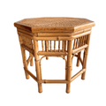 Pair of Vintage Brighton Pavilion Style Octagonal Bamboo Side Tables