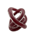 Vintage Murano Glass Infinity Knot Paperweight Cranberry Red