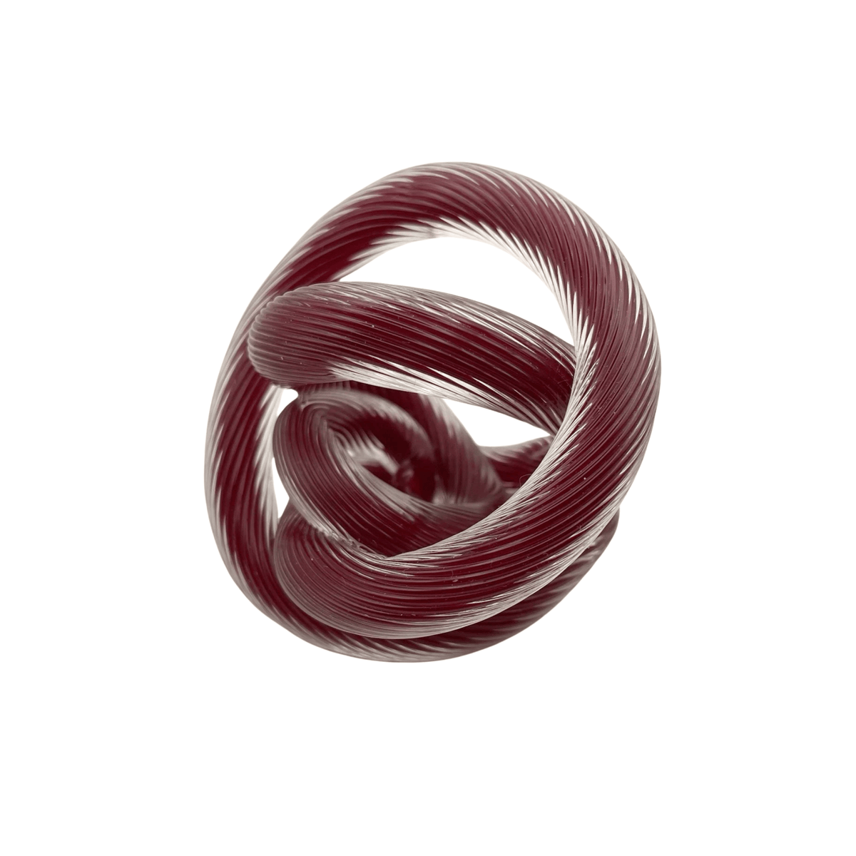 Vintage Murano Glass Infinity Knot Paperweight Cranberry Red