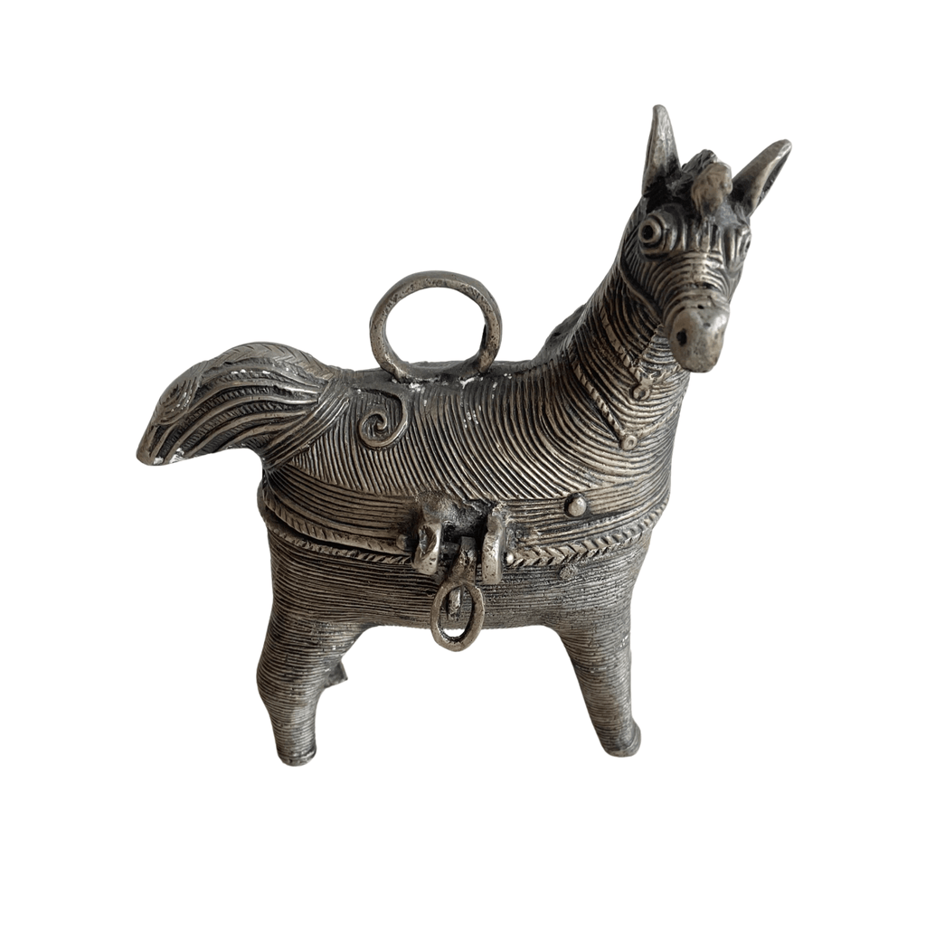 Vintage Metal Horse Trinket Box