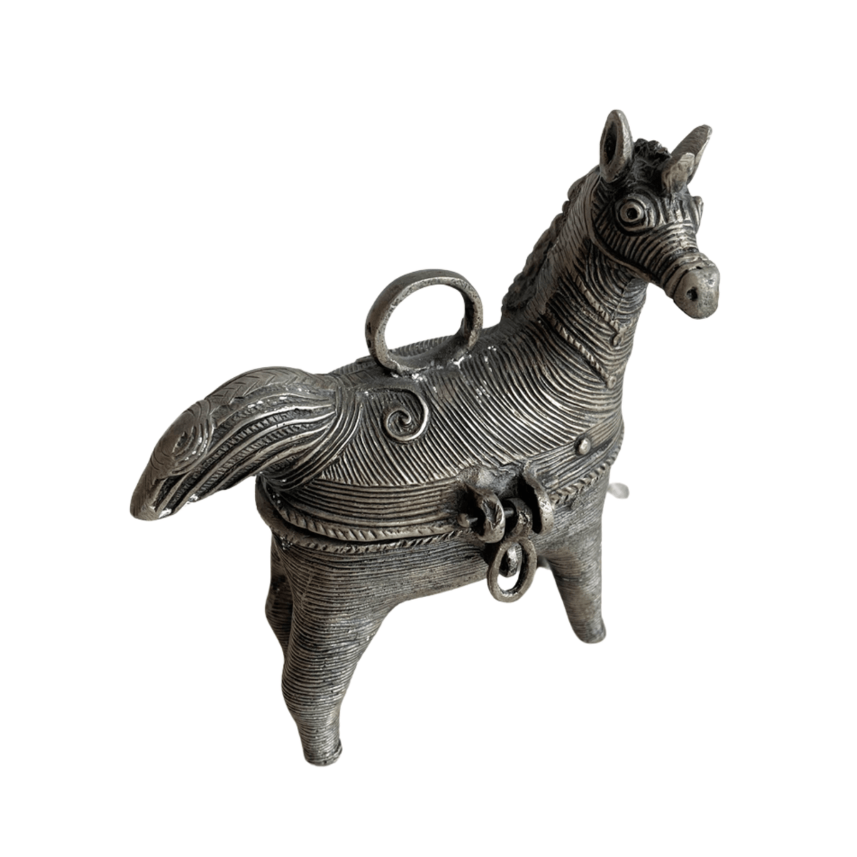 Vintage Metal Horse Trinket Box