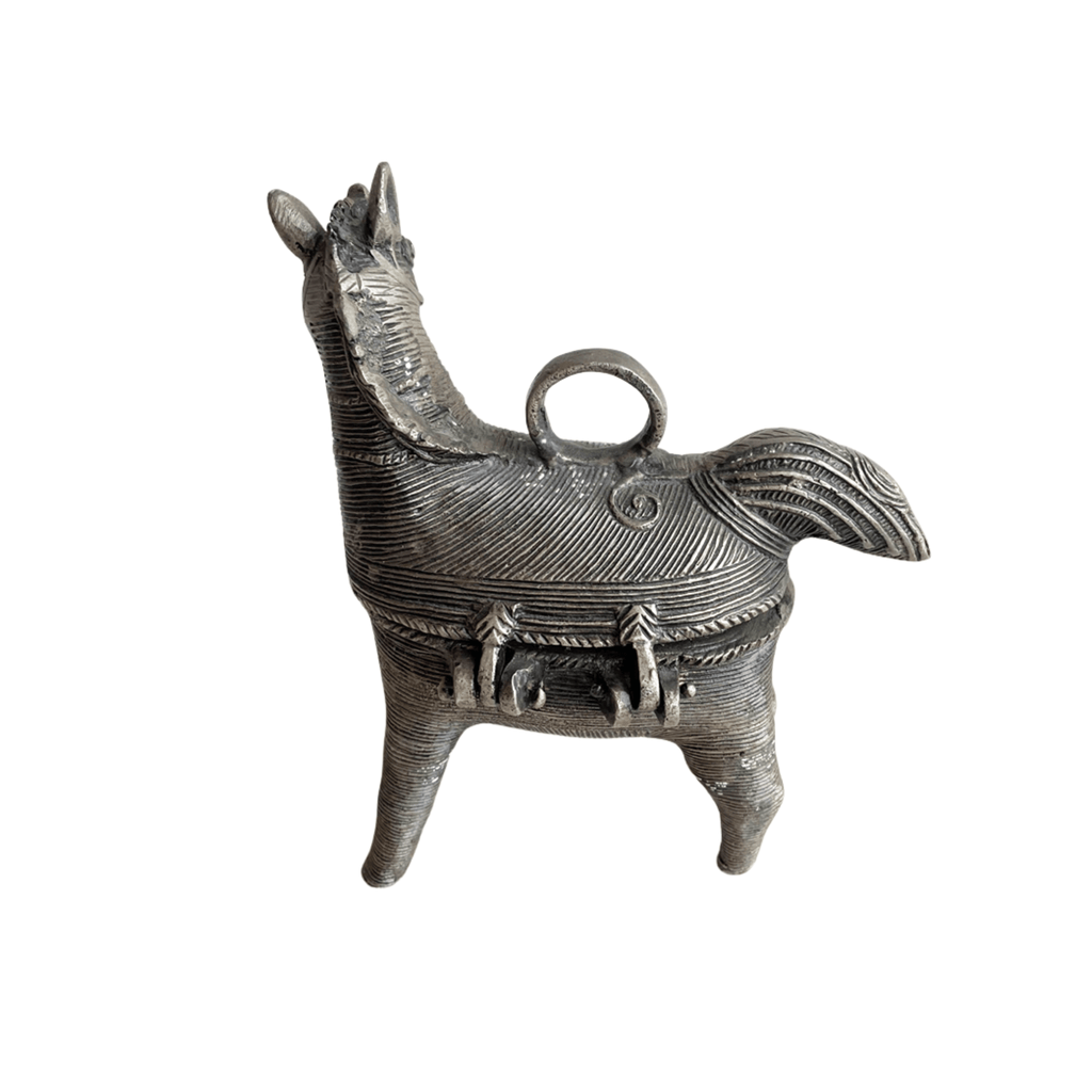 Vintage Metal Horse Trinket Box