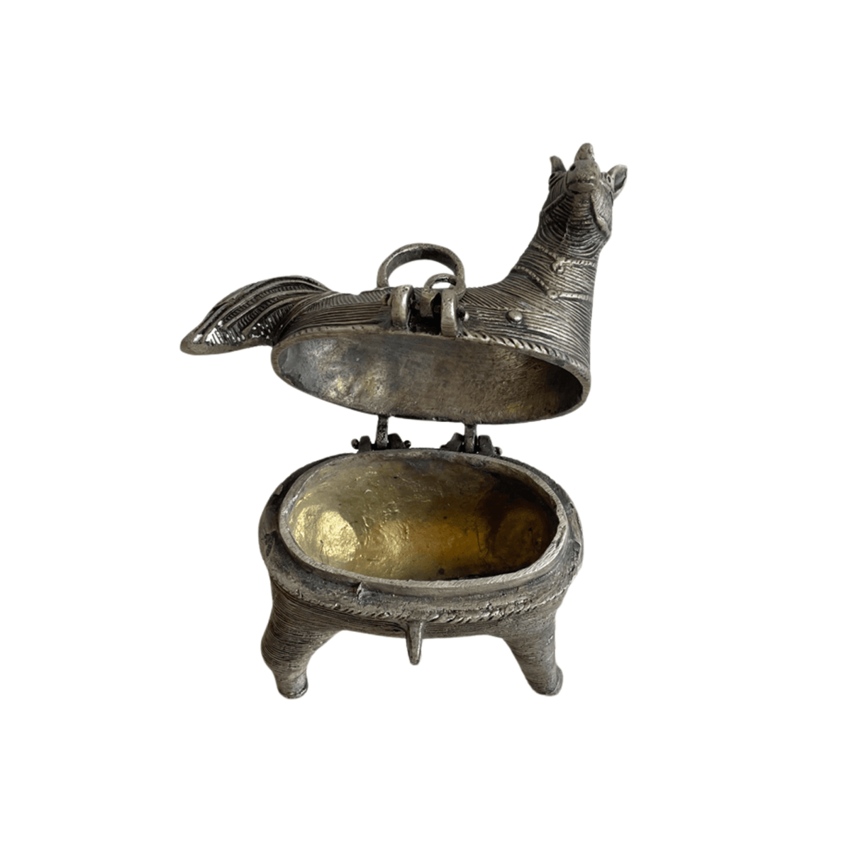 Vintage Metal Horse Trinket Box