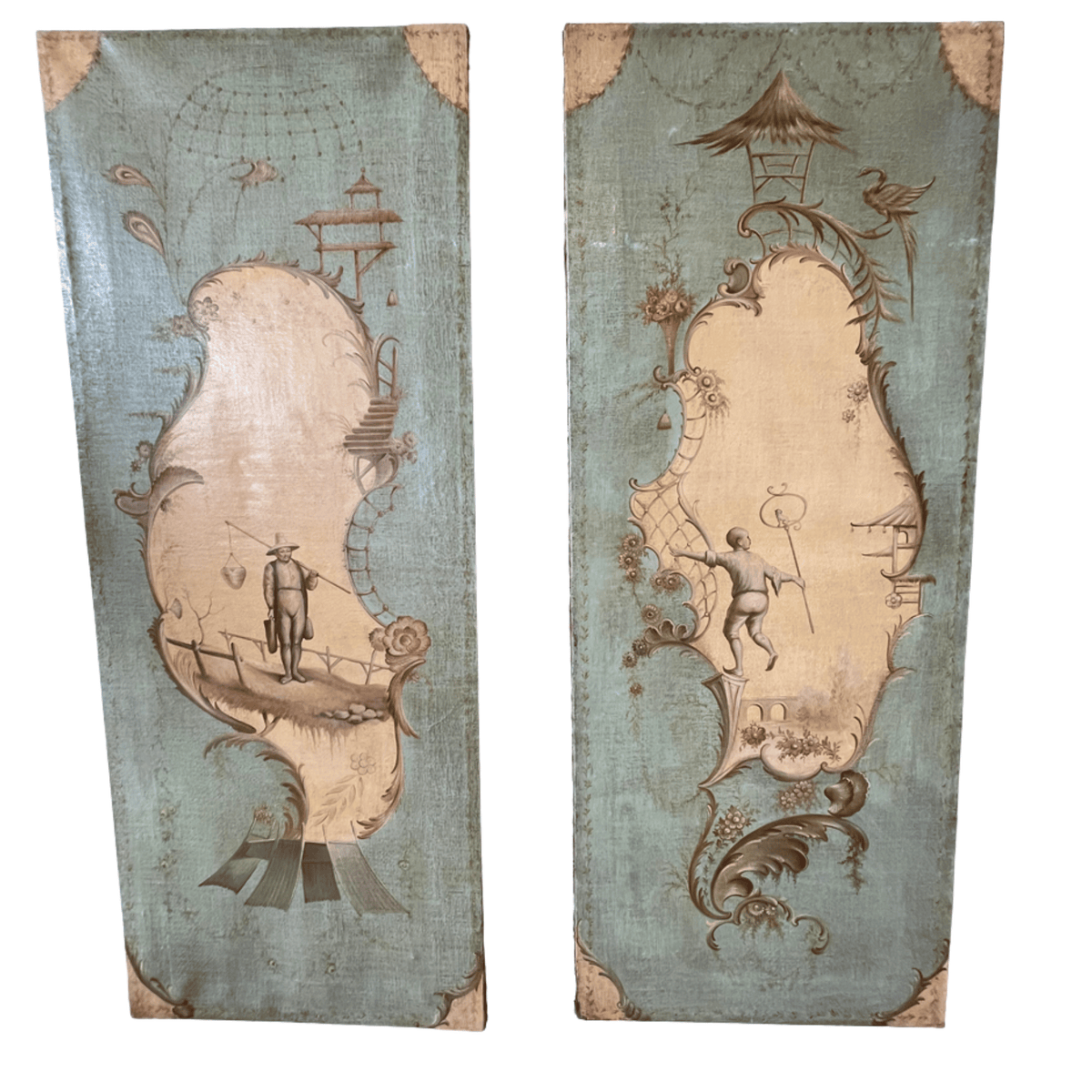 Pair of Chinoiserie Oil Paintings, Circle of Jean-Baptiste Pillement