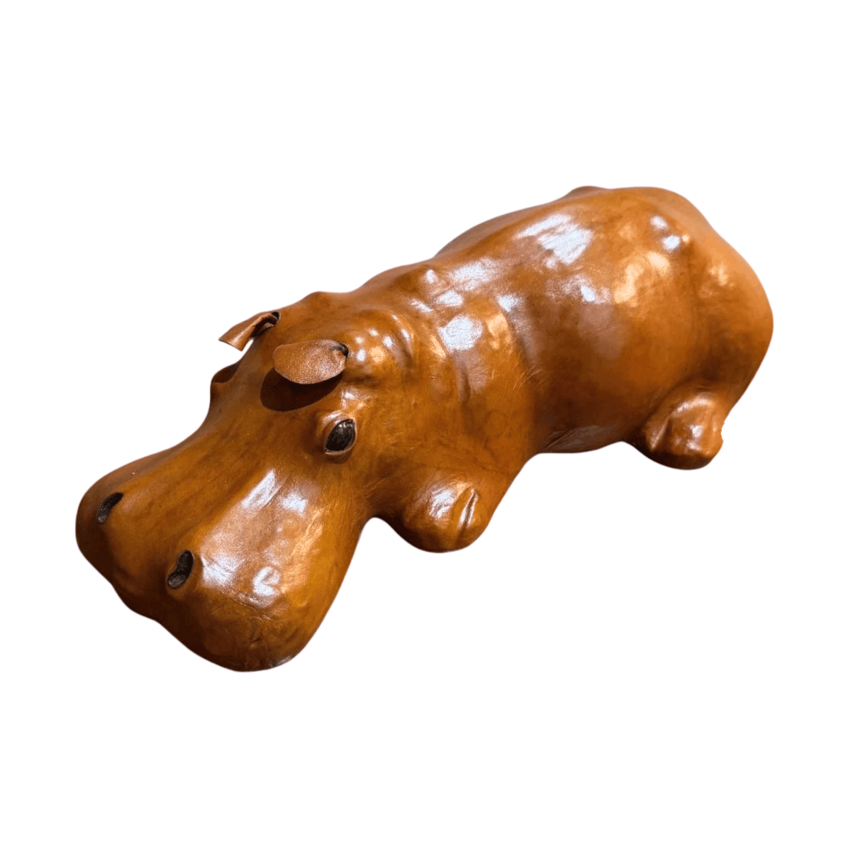 Vintage Handmade Leather Hippo
