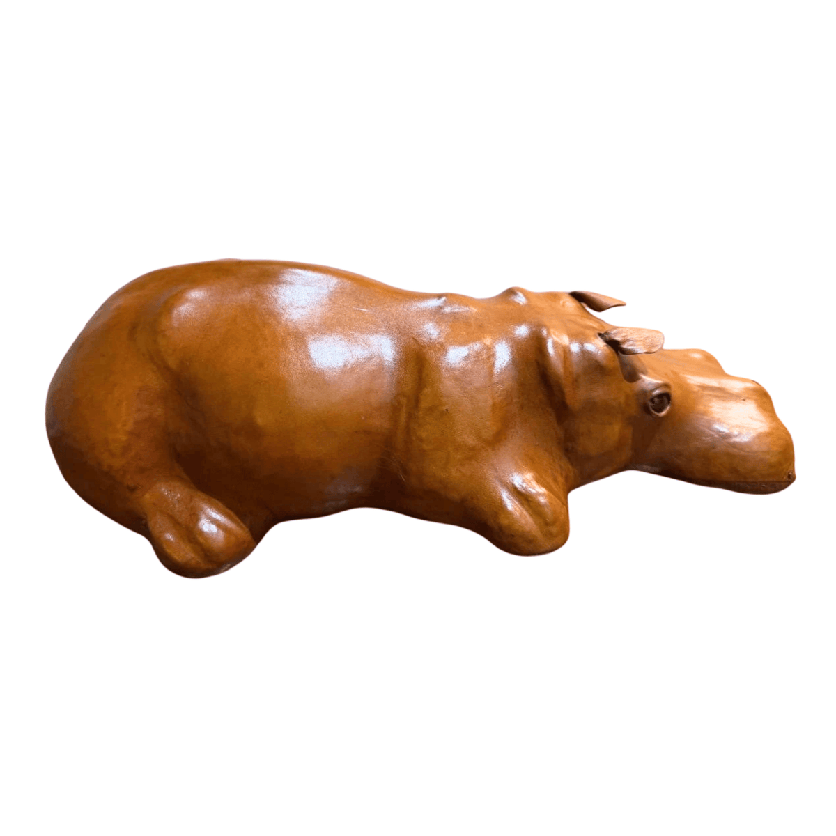 Vintage Handmade Leather Hippo
