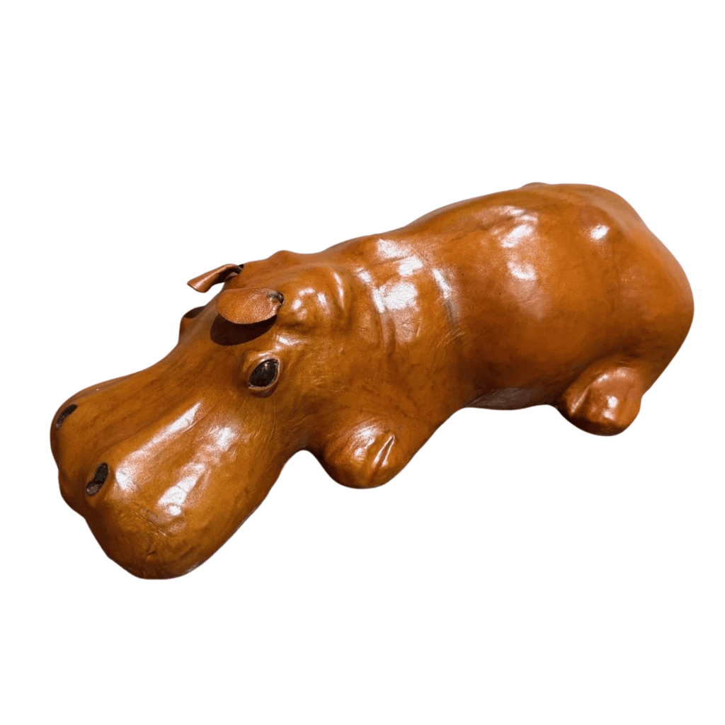 Vintage Handmade Leather Hippo
