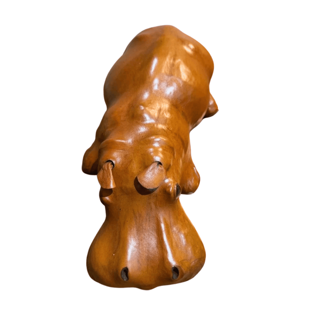 Vintage Handmade Leather Hippo