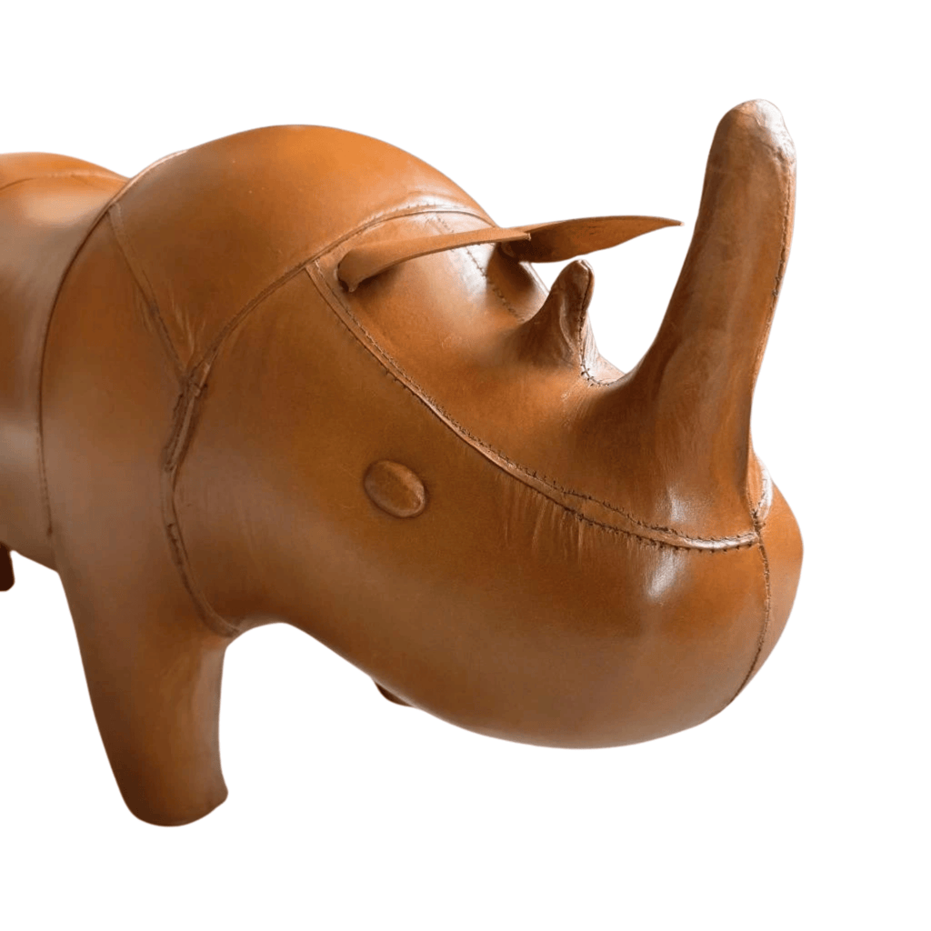 Vintage Handmade Leather Rhino Footstool  Available for Pre-Order | Arriving October 3rd
