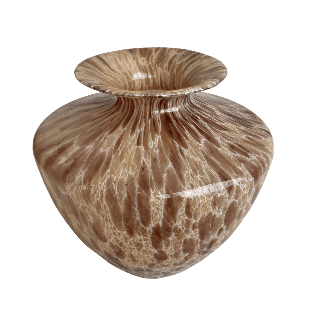 Vintage Maestri Vetrai Murano Tortoiseshell Art Glass Vase