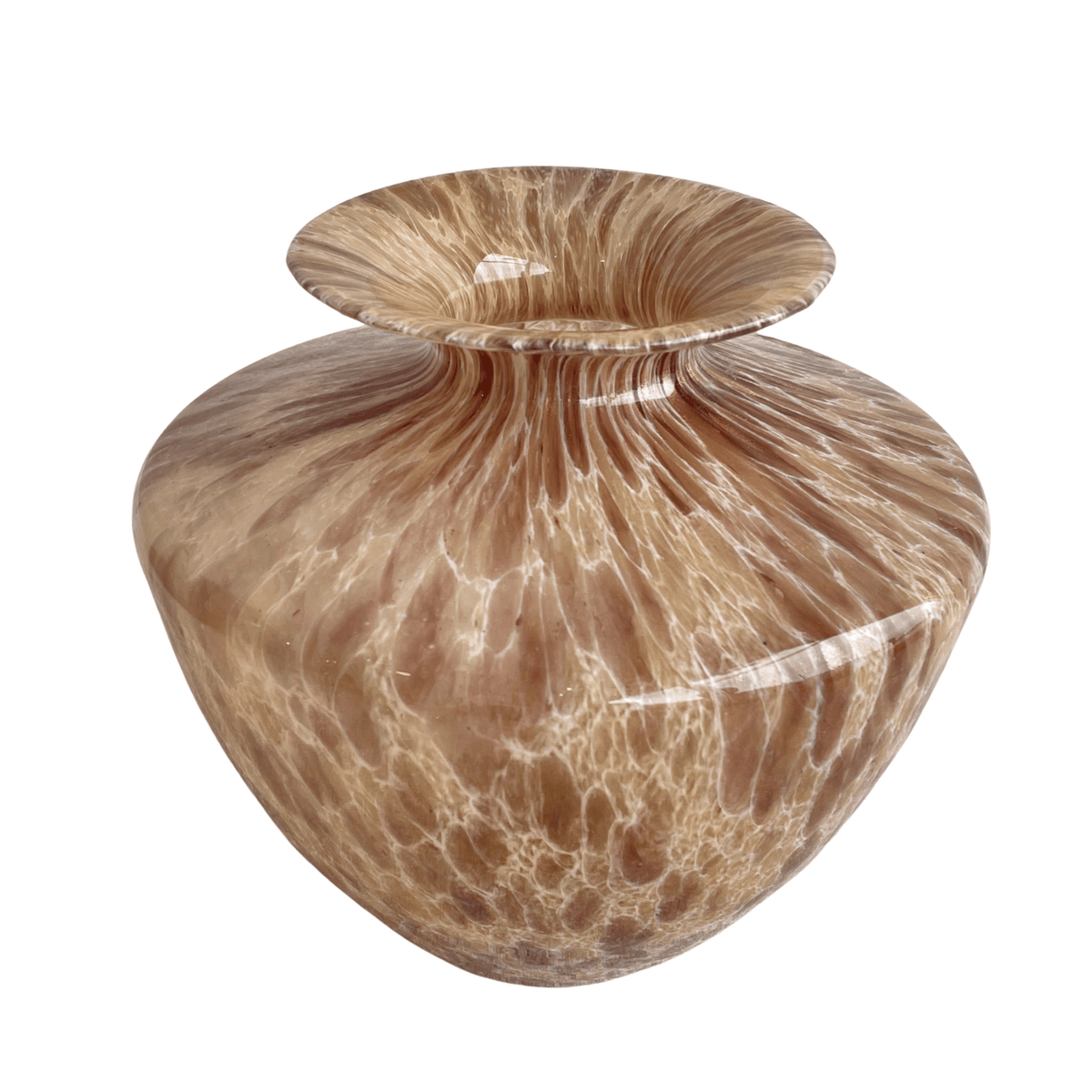 Vintage Maestri Vetrai Murano Tortoiseshell Art Glass Vase