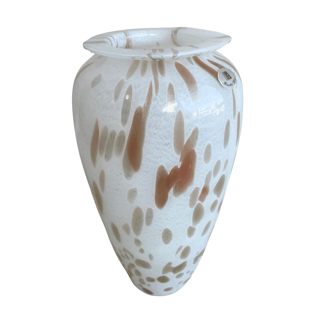 Vintage Maestri Vetrai Italian Art Glass Vase with Gold Aventurine