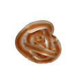 Vintage Murano Amber Brown Ribbed Infinity Knot Paperweight