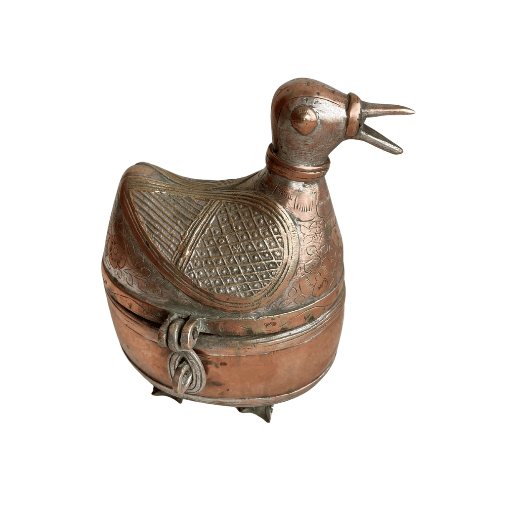 Vintage Dhokra Duck Box in Copper & Mixed Metals