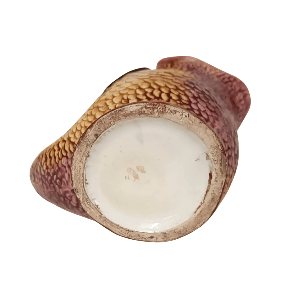 Vintage Italian Fish Pitcher in Burgundy & Cream