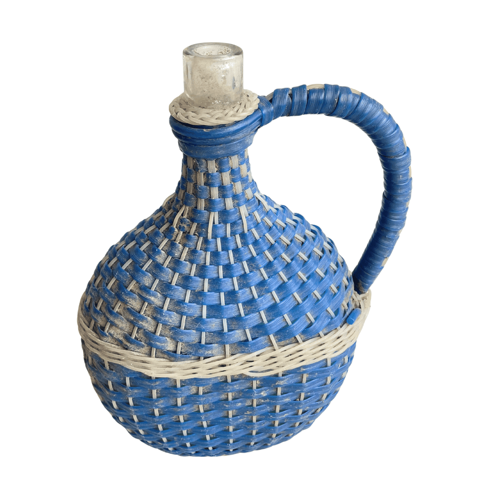 Blue Demijohn Bottle 11.5" H × 7.25" W × 3.5" D