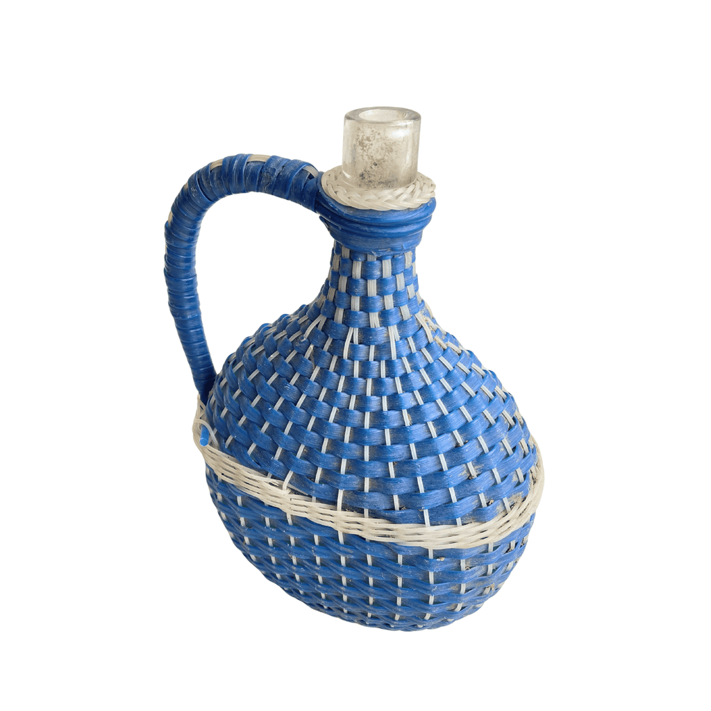Blue Demijohn Bottle 11.5" H × 7.25" W × 3.5" D