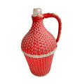 XL Pink Demijohn Bottle 17.5" H × 9" W × 9" D.