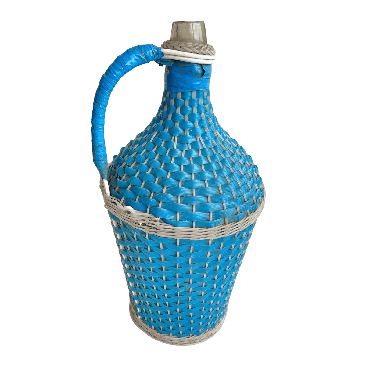 XL Blue Demijohn Bottle 18.5" H × 8.25" W × 8.25" D.
