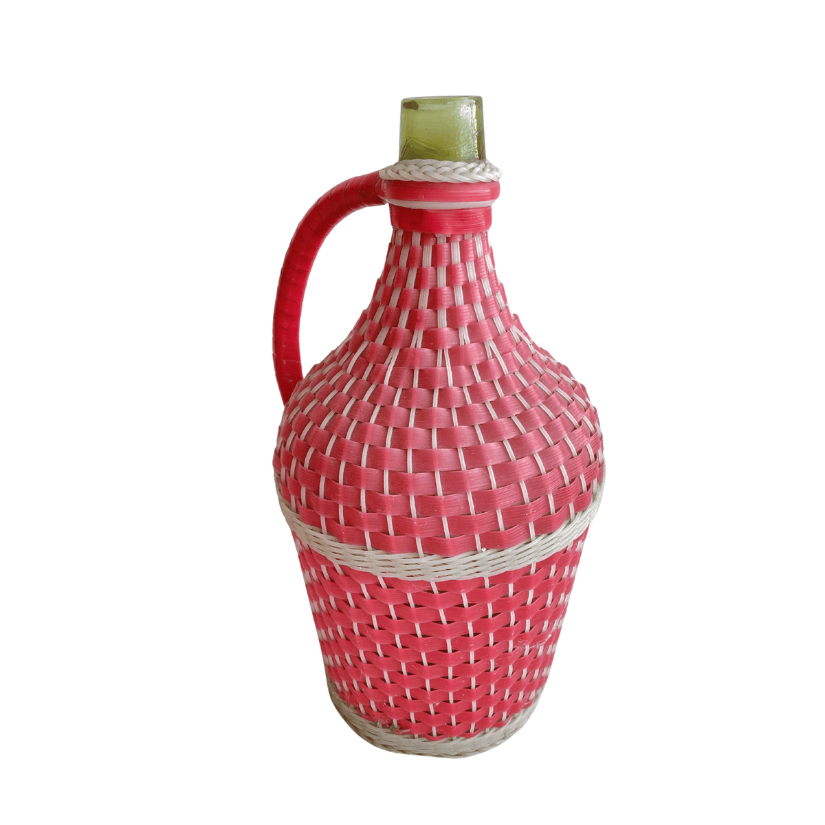 Soft Pink Demijohn Bottle 13.75" H × 8.25" W × 7" D.