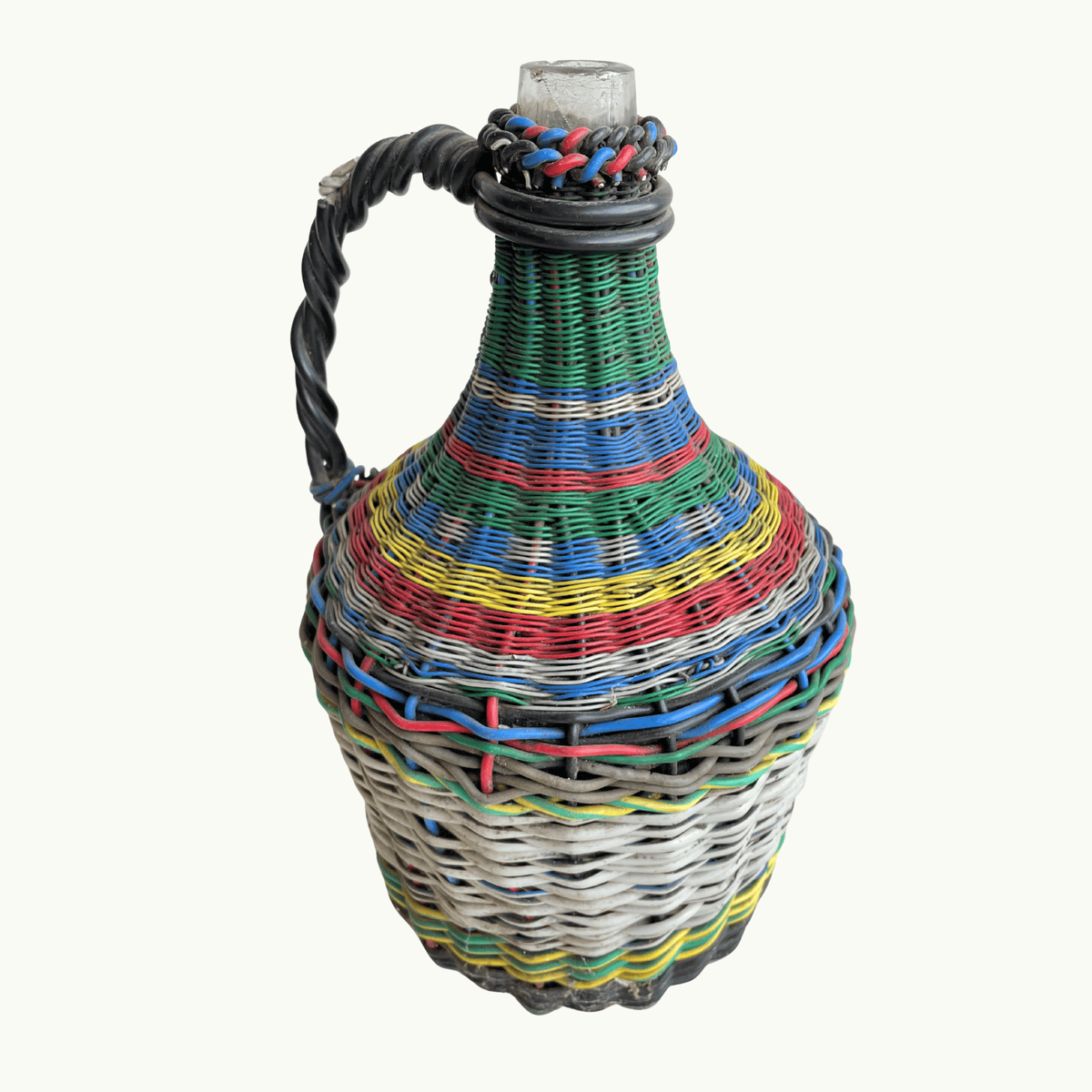 Multi Demijohn Bottle 13.5" H × 9.25" W × 7.5" D.