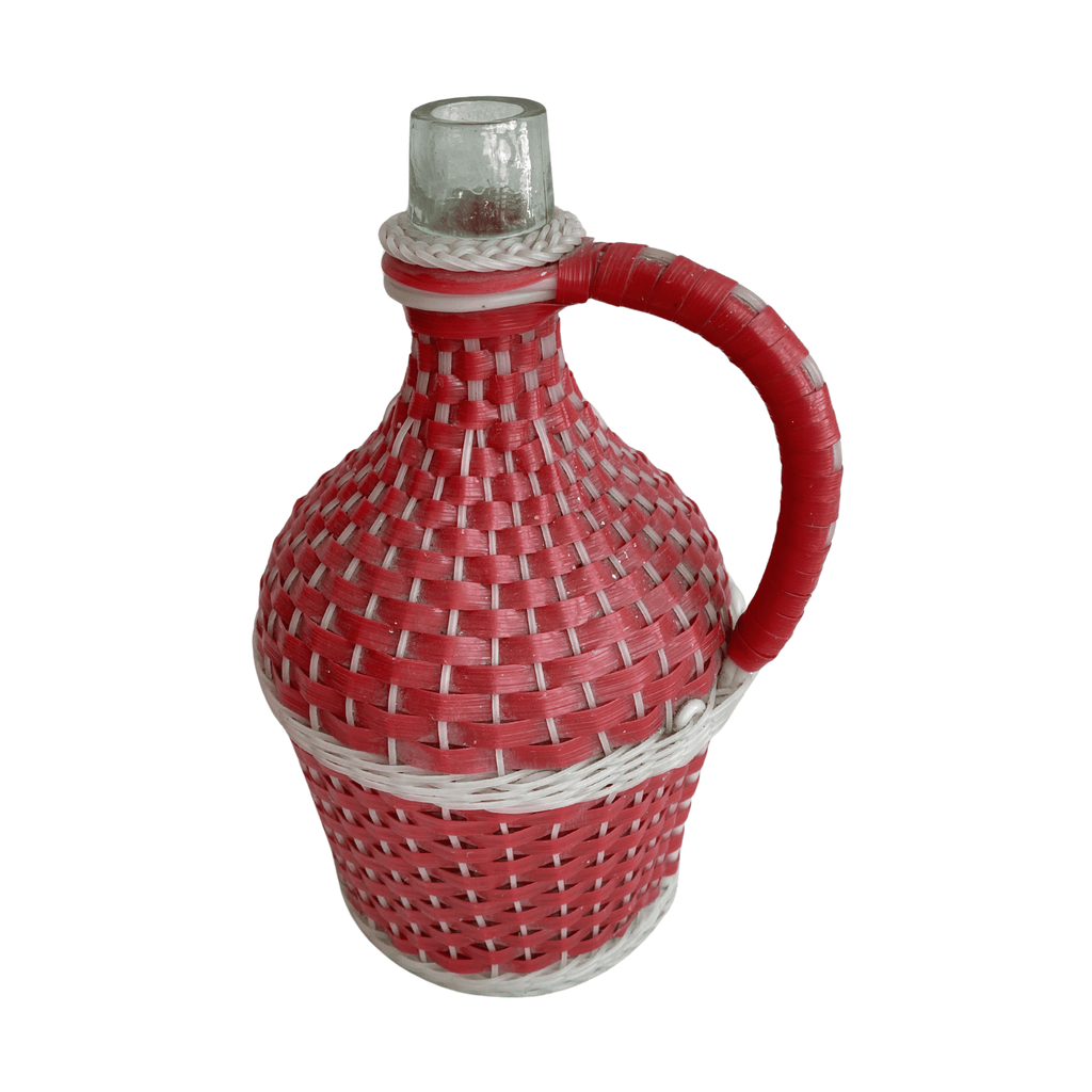 Hot Pink Demijohn Bottle 11.75" H × 7" W × 6.25" D.