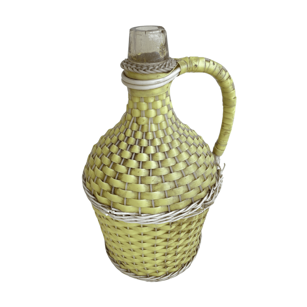Lemon Yellow Demijohn Bottle 12" H × 7" W × 6.25" D.