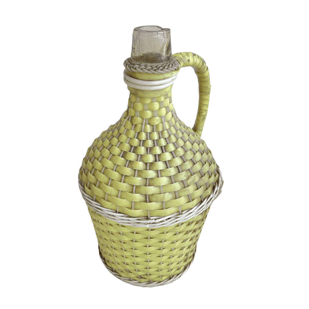 Lemon Yellow Demijohn Bottle 12" H × 7" W × 6.25" D.