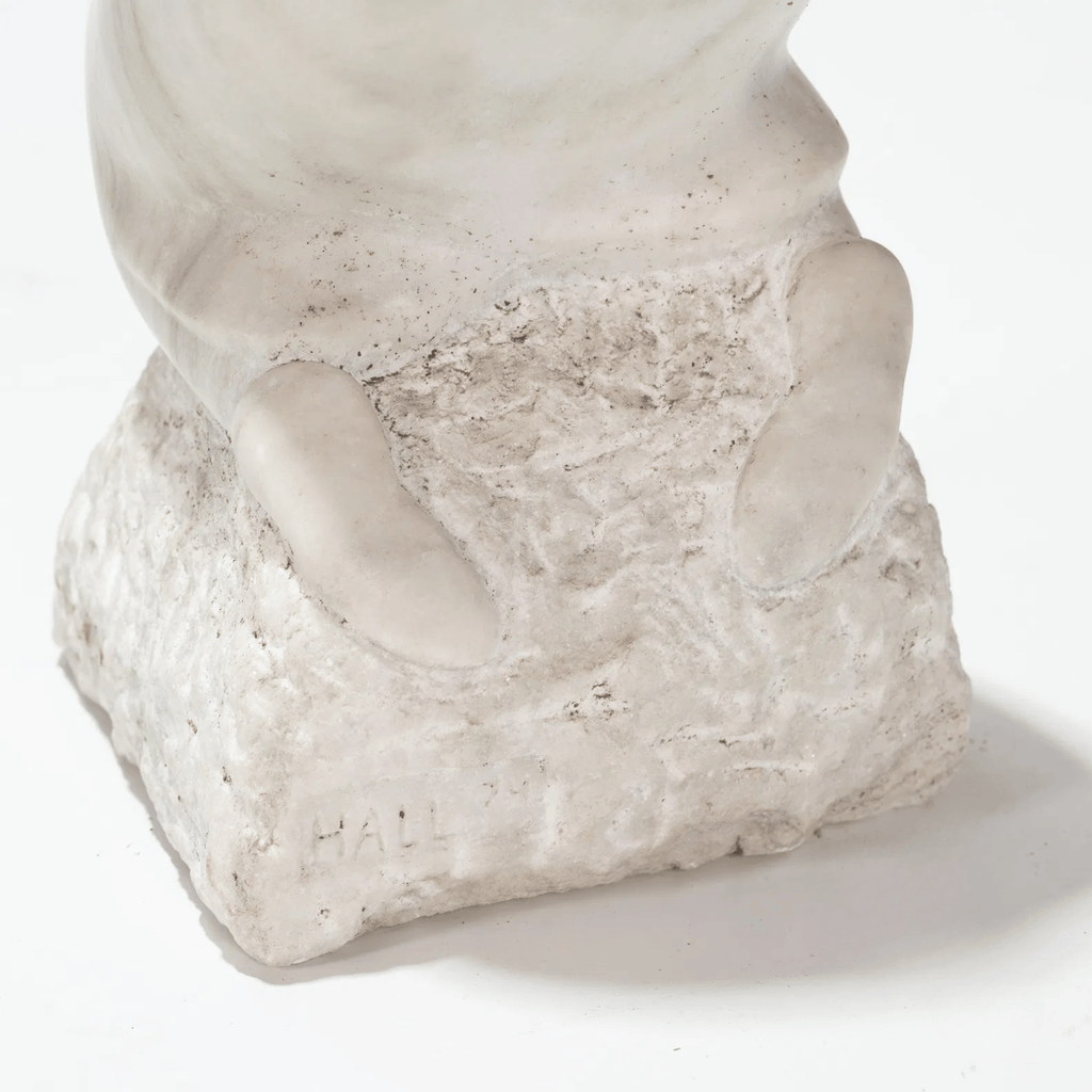American Modernist Carved Marble Sculpture, Signed Hall, 1974