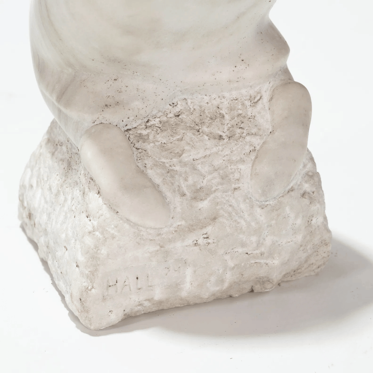 American Modernist Carved Marble Sculpture, Signed Hall, 1974