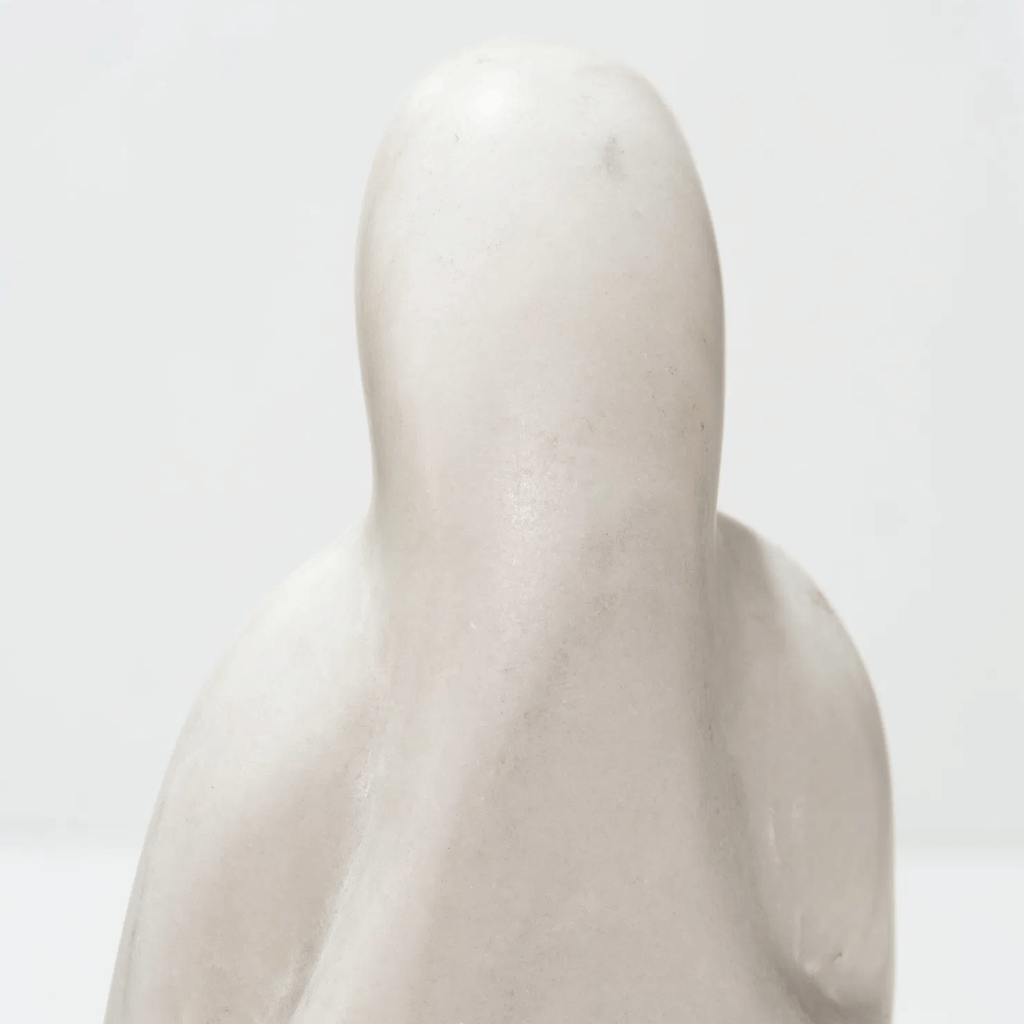 American Modernist Carved Marble Sculpture, Signed Hall, 1974