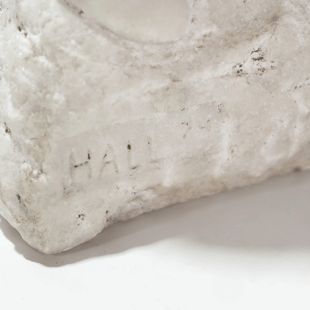 American Modernist Carved Marble Sculpture, Signed Hall, 1974