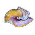 Vintage Murano Art Glass Bowl with Pastel Swirl & Aventurine