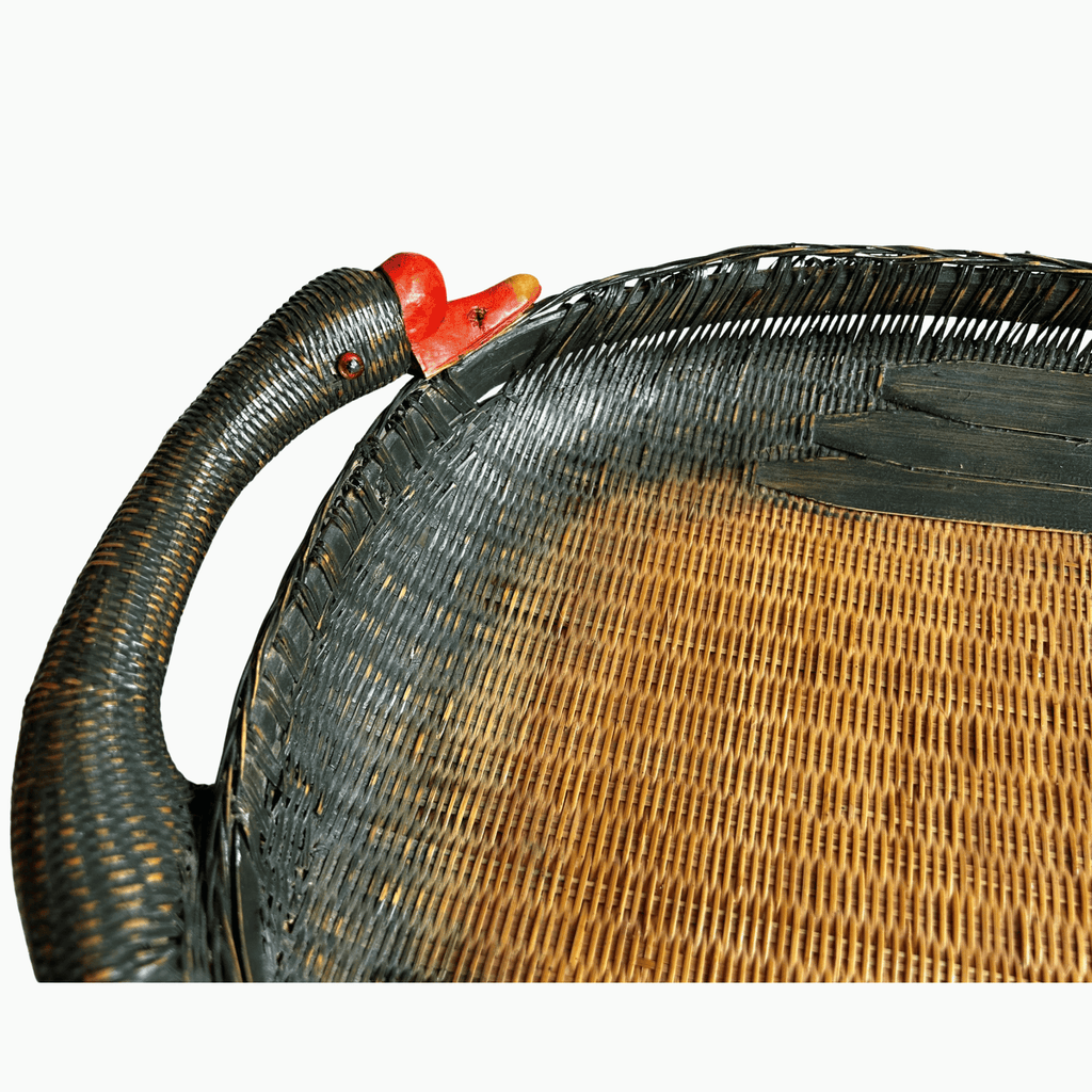 Vintage Shanghai Handicrafts Goose Basket Tray