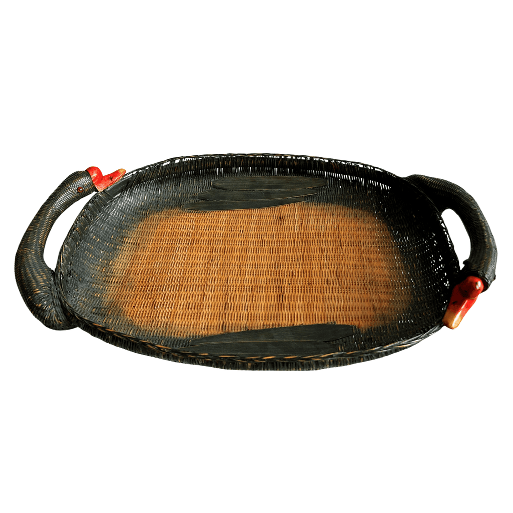 Vintage Shanghai Handicrafts Goose Basket Tray