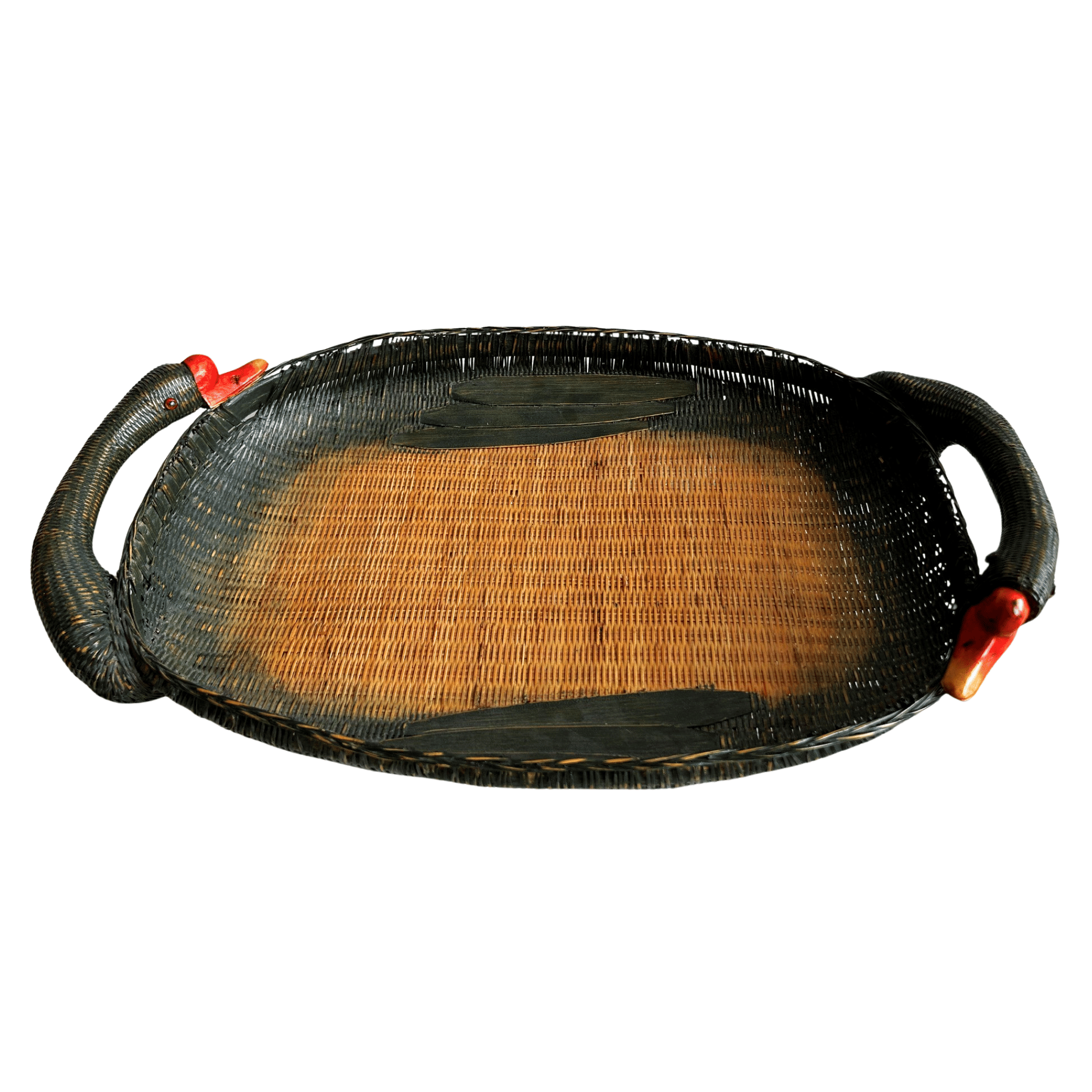 Vintage Shanghai Handicrafts Goose Basket Tray