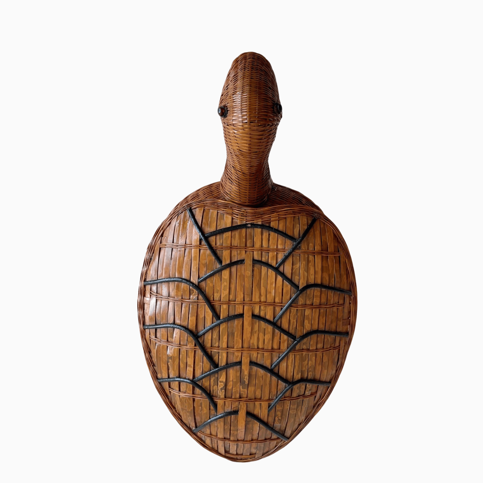 Vintage Shanghai Handicrafts Rattan Turtle Box