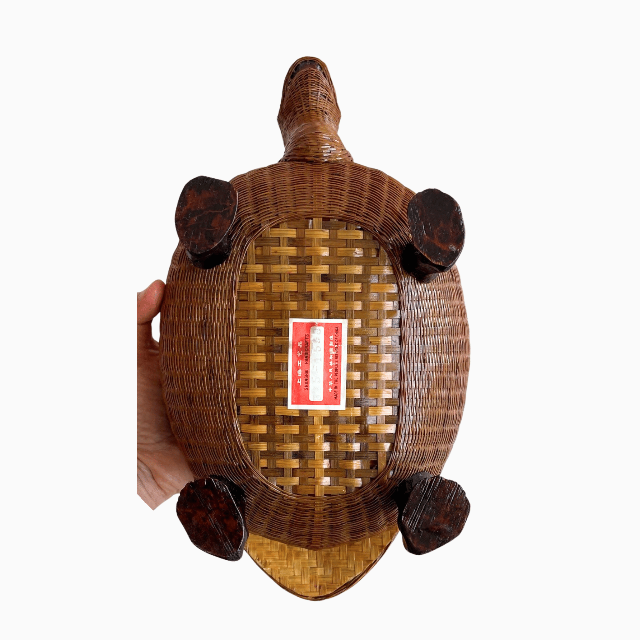 Vintage Shanghai Handicrafts Rattan Turtle Box