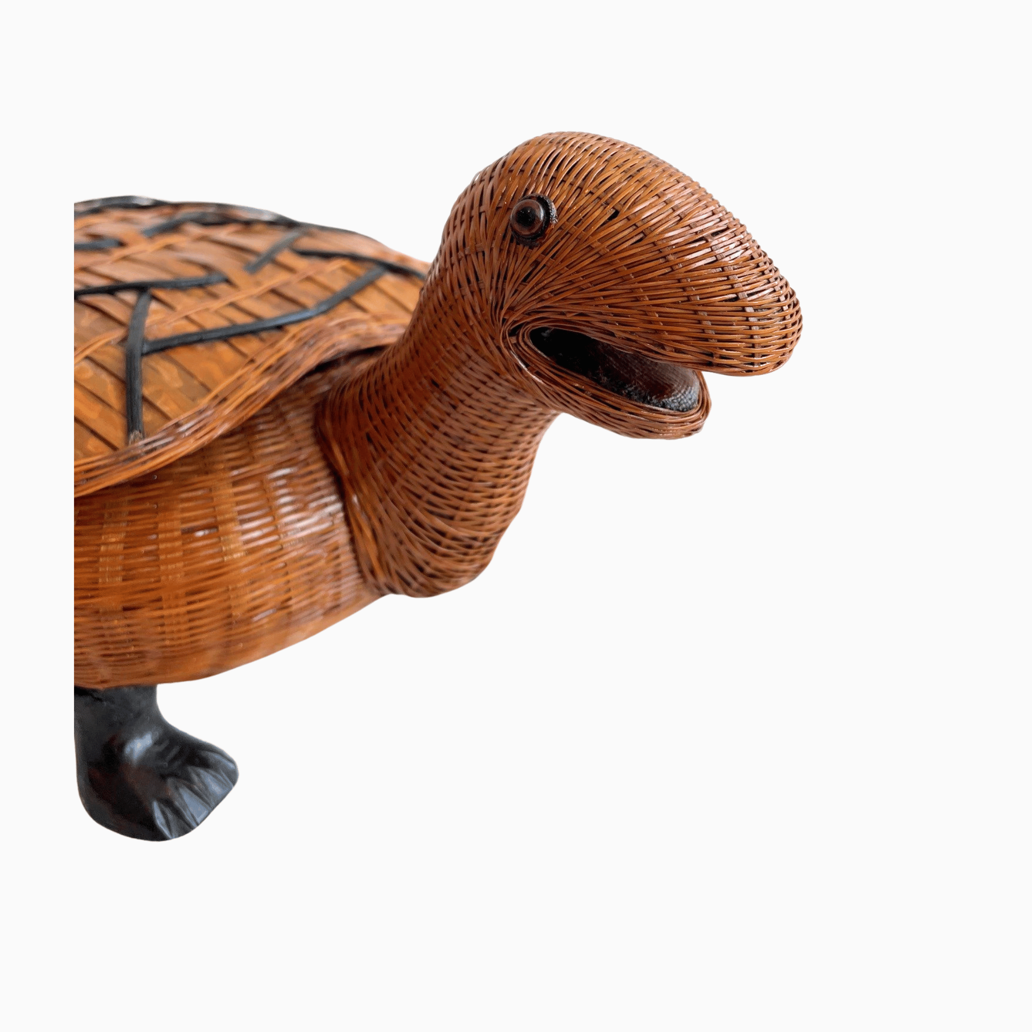Vintage Shanghai Handicrafts Rattan Turtle Box