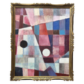 Original Vintage Abstract Oil Painting, Framed